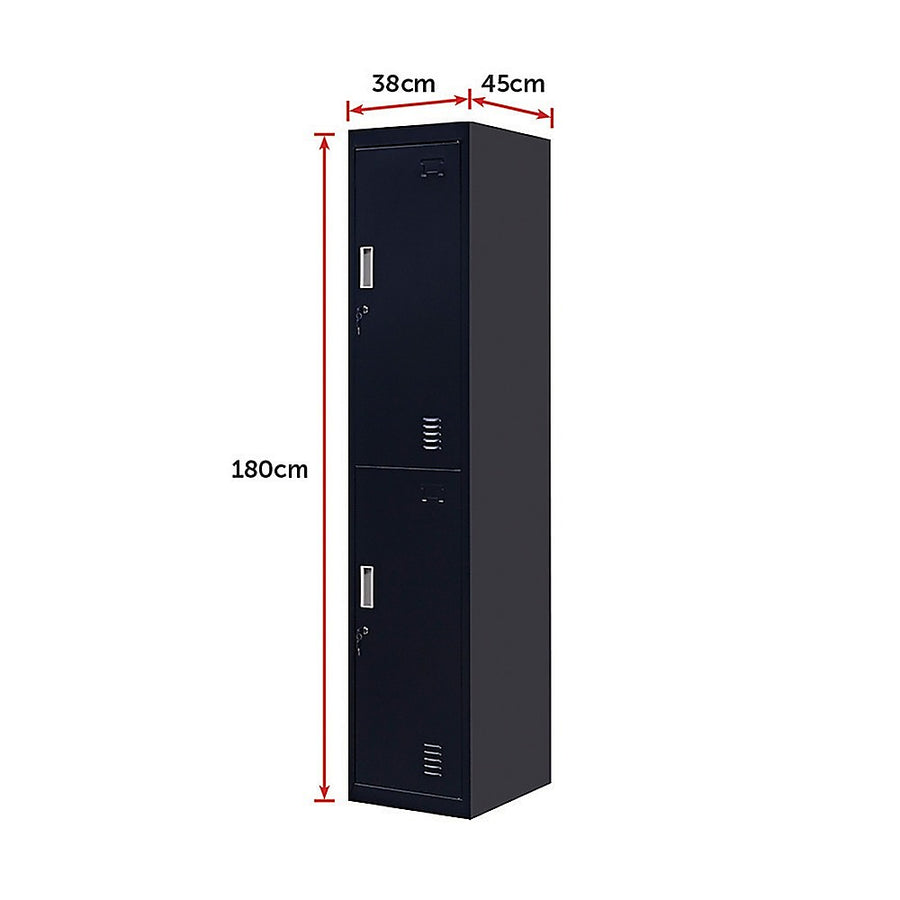 2-Door Vertical Locker for Office Gym Shed School Home Storage, image 9