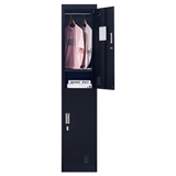 2-Door Vertical Locker for Office Gym Shed School Home Storage - 45-Degree Angle