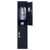 2-Door Vertical Locker for Office Gym Shed School Home Storage - 45-Degree Angle