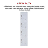 4-Door Vertical Locker for Office Gym Shed School Home Storage - Close-Up Angle