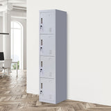 4-Door Vertical Locker for Office Gym Shed School Home Storage - Front View