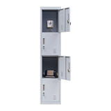 4-Door Vertical Locker for Office Gym Shed School Home Storage - 45-Degree Angle
