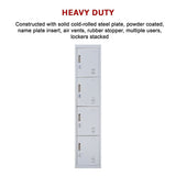 4-Door Vertical Locker for Office Gym Shed School Home Storage - Close-Up Angle