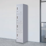 4-Door Vertical Locker for Office Gym Shed School Home Storage - Front View