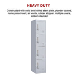 4-Door Vertical Locker for Office Gym Shed School Home Storage - Close-Up Angle