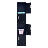 4-Door Vertical Locker for Office Gym Shed School Home Storage - Close-Up Angle