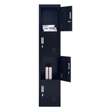 4-Door Vertical Locker for Office Gym Shed School Home Storage - 45-Degree Angle