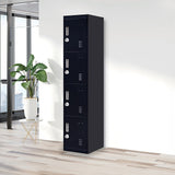4-Door Vertical Locker for Office Gym Shed School Home Storage - Front View
