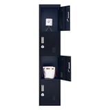 4-Door Vertical Locker for Office Gym Shed School Home Storage - Close-Up Angle