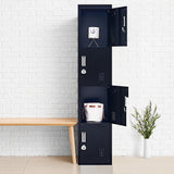 4-Door Vertical Locker for Office Gym Shed School Home Storage - Low Angle