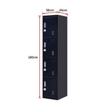 4-Door Vertical Locker for Office Gym Shed School Home Storage - Extra Image
