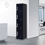 4-Door Vertical Locker for Office Gym Shed School Home Storage - Front View