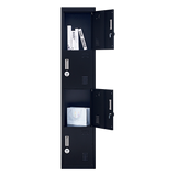 4-Door Vertical Locker for Office Gym Shed School Home Storage - Close-Up Angle
