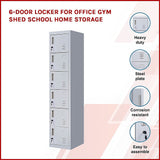6-Door Locker for Office Gym Shed School Home Storage - Side View