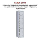 6-Door Locker for Office Gym Shed School Home Storage - Close-Up Angle