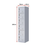6-Door Locker for Office Gym Shed School Home Storage - Low Angle