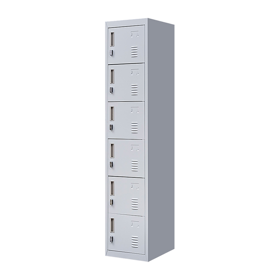 6-Door Locker for Office Gym Shed School Home Storage
