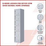 6-Door Locker for Office Gym Shed School Home Storage - Side View