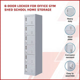 6-Door Locker for Office Gym Shed School Home Storage - Side View