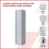 6-Door Locker for Office Gym Shed School Home Storage - Side View
