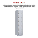 6-Door Locker for Office Gym Shed School Home Storage - Close-Up Angle