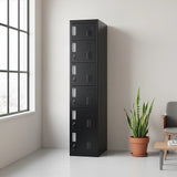 6-Door Locker for Office Gym Shed School Home Storage - Front View