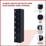 6-Door Locker for Office Gym Shed School Home Storage - Side View
