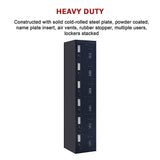 6-Door Locker for Office Gym Shed School Home Storage - Close-Up Angle