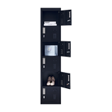 6-Door Locker for Office Gym Shed School Home Storage - 45-Degree Angle