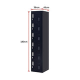 6-Door Locker for Office Gym Shed School Home Storage - Low Angle