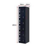 6-Door Locker for Office Gym Shed School Home Storage - Low Angle