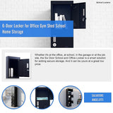 6-Door Locker for Office Gym Shed School Home Storage - Extra Image