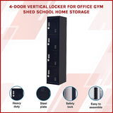 6-Door Locker for Office Gym Shed School Home Storage - Side View