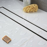 1000mm Tile Insert Bathroom Shower Stainless Steel Grate Drain w/Centre outlet Floor Waste - Front View
