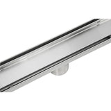 1200mm Tile Insert Bathroom Shower Stainless Steel Grate Drain w/Centre outlet Floor Waste - Rear View