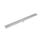 800mm Bathroom Shower Stainless Steel Grate Drain w/Centre outlet Floor Waste - Close-Up Angle