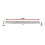 800mm Bathroom Shower Stainless Steel Grate Drain w/Centre outlet Floor Waste - Extra Image