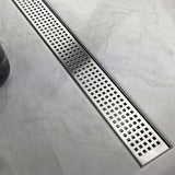 1000mm Bathroom Shower Stainless Steel Grate Drain w/Centre outlet Floor Waste Square Pattern - Front View