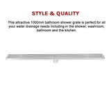 1000mm Bathroom Shower Stainless Steel Grate Drain w/Centre outlet Floor Waste Square Pattern - Extra Image