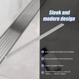 1200mm Bathroom Shower Stainless Steel Grate Drain w/Centre outlet Floor Waste Square Pattern - Extra Image