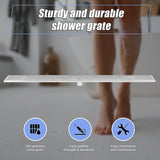 1200mm Bathroom Shower Stainless Steel Grate Drain w/Centre outlet Floor Waste Square Pattern - 45-Degree Angle