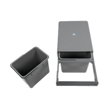 2x 15L Pull Out Trash Bin Dual Kitchen Garbage Waste Basket Cabinet Bin - Low Angle