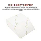 Wedge Elevation Pillow Cool Gel Memory Foam Leg Raiser Support Cushion - Close-Up Angle