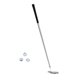 Indoor Practice Putting Green 2.5m Mat Inclined Ball Return Fake Grass 2 Holes - Rear View