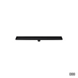 800mm Tile Insert Shower Bathroom Black Grate Drain w/Centre outlet Floor Waste - Side View