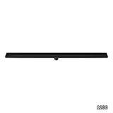 1200mm Tile Insert Bathroom Shower Black Grate Drain w/Centre outlet Floor Waste - Side View
