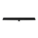 1200mm Tile Insert Bathroom Shower Black Grate Drain w/Centre outlet Floor Waste - Low Angle