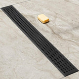 800mm Bathroom Shower Black Grate Drain w/Centre outlet Floor Waste - Extra Image