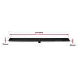 1000mm Bathroom Shower Black Grate Drain w/Centre outlet Floor Waste Square Pattern - Extra Image