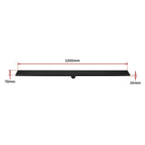 1200mm Bathroom Shower Black Grate Drain w/Centre outlet Floor Waste Square Pattern - Extra Image